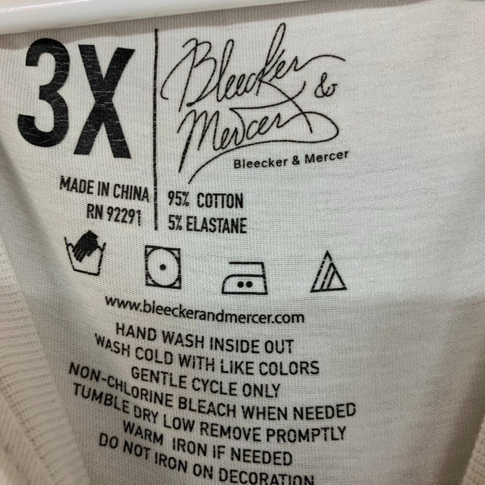 Bleecker & Mercer Mens 3X T-Shirt White Graphic Print Short Sleeve Logo - Picture 7 of 16